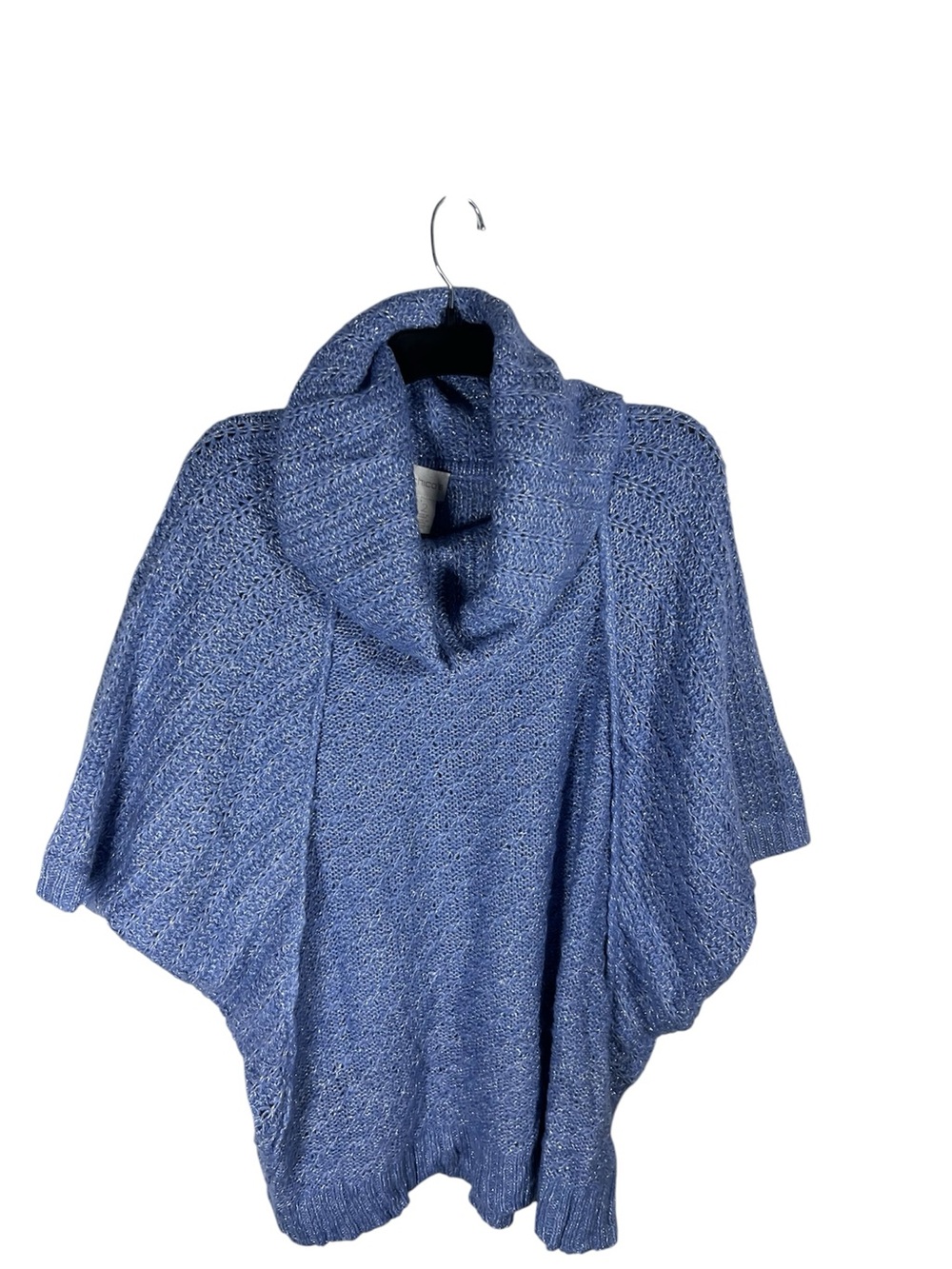 Chico’s Blue Cowl Neck Women's Sweater Top Size XL